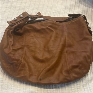 Perlina Brown Leather Hobo Bag
